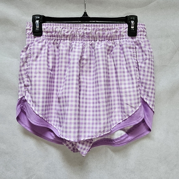 Purple and white checkered Lightweight Running Athletic Shorts See Measurements - Picture 1 of 2